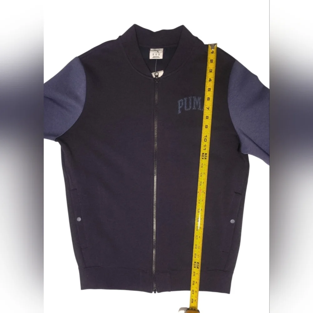Mens PUMA Lightweight Bomber Jacket Two Tone Navy Size Medium - Picture 8 of 16